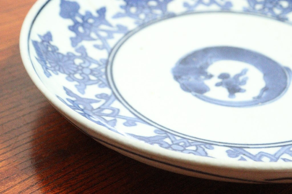 コンニャク印判 完品 】桜文 変形小皿 江戸中期 元禄 古伊万里 菓子皿