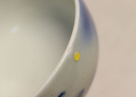 江戸幕末染付龍と波千鳥図食籠 小ホツ