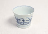 江戸後期染付芭蕉図広東型猪口 高台ホツ