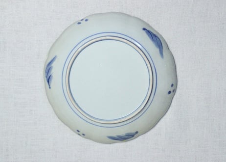明治前期染付松竹梅図7寸皿②　小ニュウ