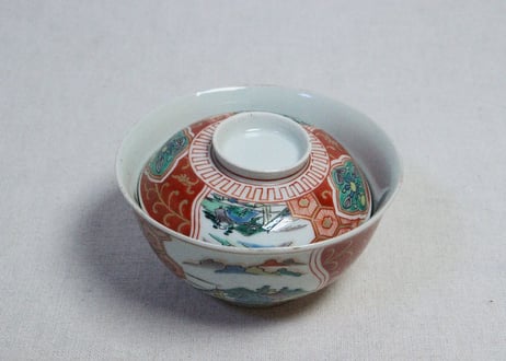 古伊万里　色絵　兎と龍　蓋茶碗　3客 古伊万里 色絵 兎と龍 蓋茶碗 3客 吉祥寺PukuPuku