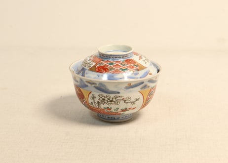 四角向付 5客 草花文様 染付 色絵付 明治 大正 蔵出し 四角向付 5客 草花文様 染付 色絵付 明治 大正 蔵出し 工芸品