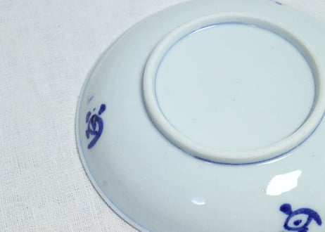 明治後期～大正染付山水図5寸皿➁　明るめ