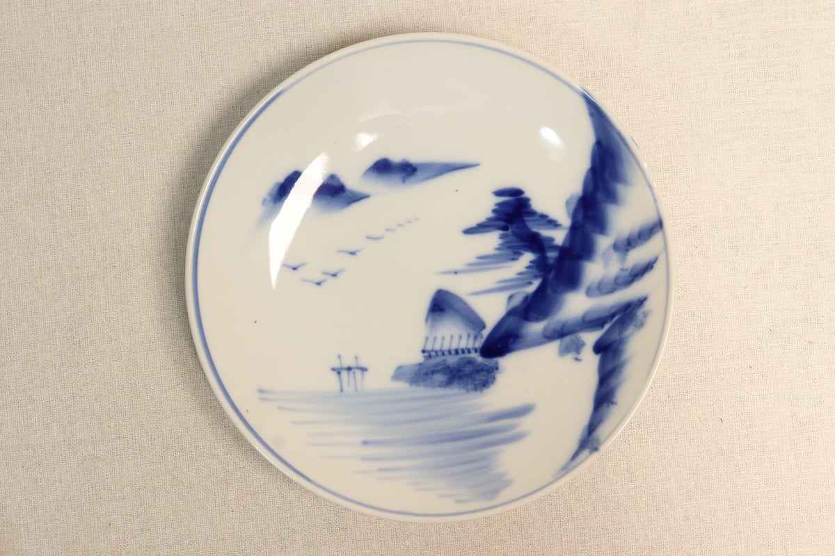 大正～昭和戦前染付山水図7寸皿 | 吉祥寺PukuPuku