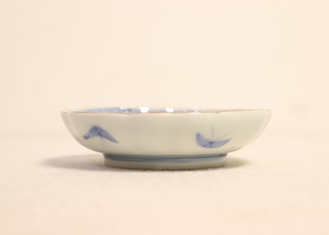 江戸幕末赤絵金彩三果文と蝙蝠図小皿①