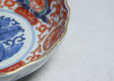 明治前期色絵牡丹と唐草図大なます皿②