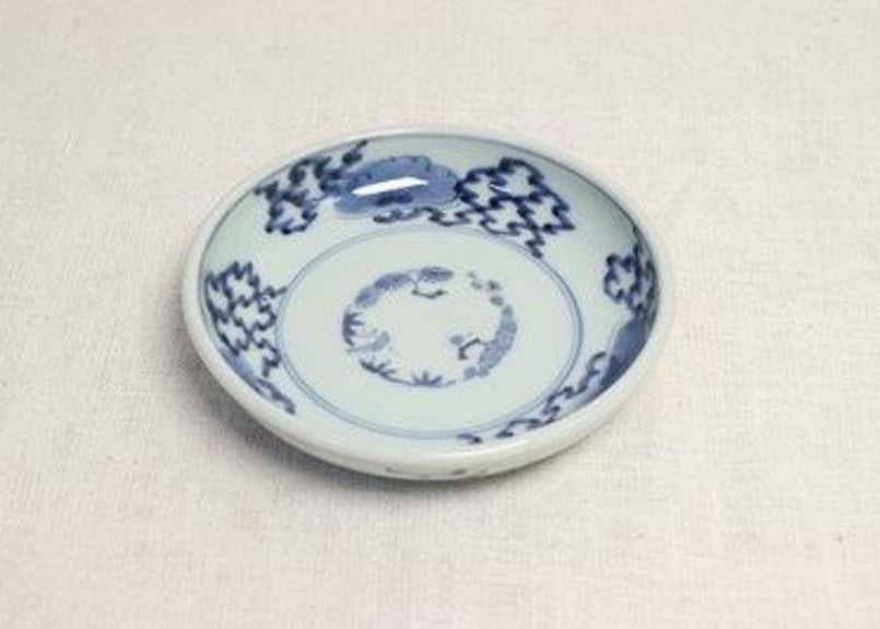 染付丸文豆皿 十客 Y80 鋭 染付丸文豆皿 十客 Y80 鋭