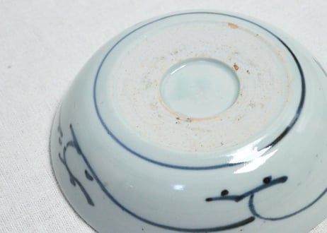 江戸後期染付牡丹花弁図なます皿  かたつき,フリモノ