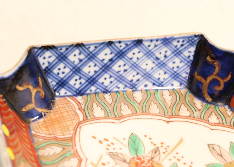 明治前期色絵柘榴図菱形皿③ノミホツ | 吉祥寺PukuPuku