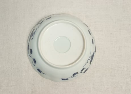 江戸幕末染付八方花図なます皿