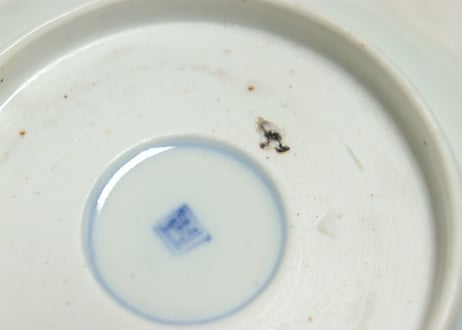 明治前期色絵獅子牡丹と人物図通り物なます皿