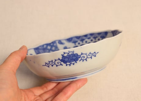 明治後期～大正銅判鯉と桜図なます皿