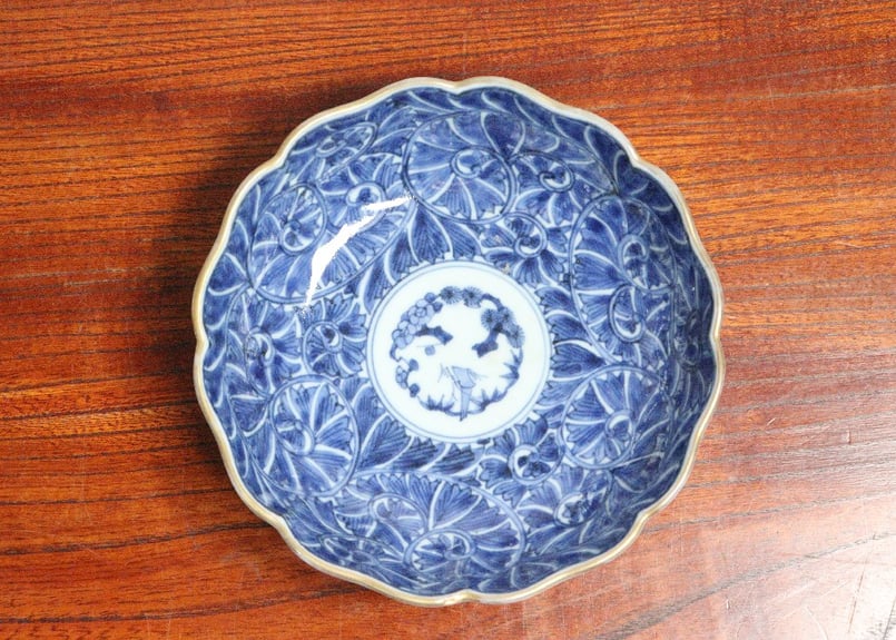 江戸中期染付葉唐草文なます皿 5客組 | 吉祥寺PukuPuku