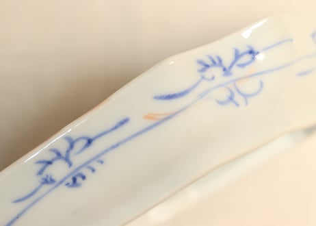 明治前期色絵牡丹図菱型皿