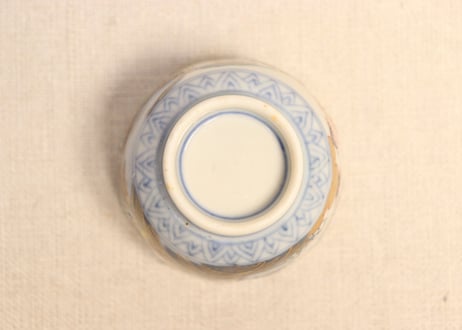 明治前期色絵山水図通り物小向付