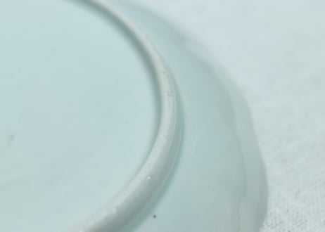 江戸後期染付柳に牡丹図6寸皿