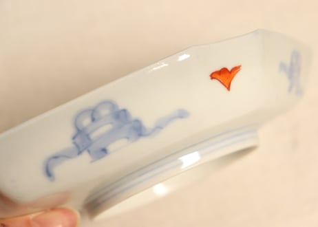 明治前期色絵葡萄図ひし形皿①