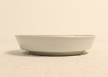 明治前期色絵山水に鶴図縁立ち小皿