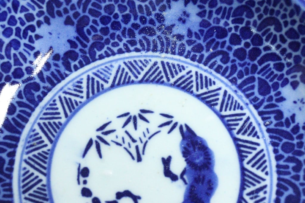 明治前期紙刷氷裂に桜図なます皿 | 吉祥寺PukuPuku