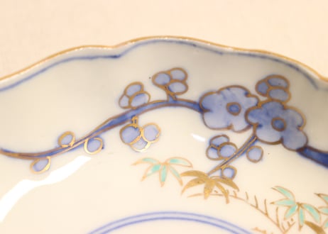 明治前期色絵四君子図通り物なます皿