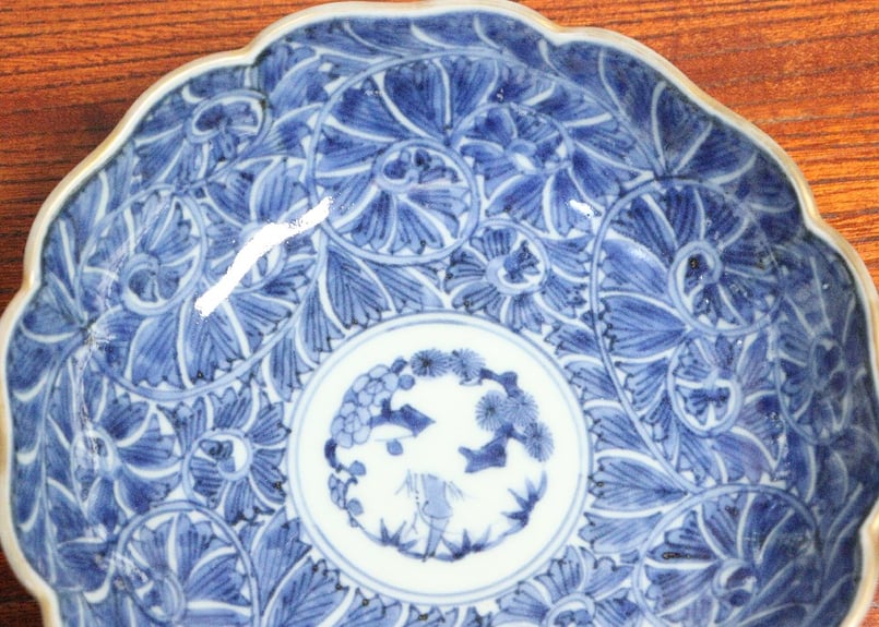 江戸中期染付葉唐草文なます皿 5客組 | 吉祥寺PukuPuku