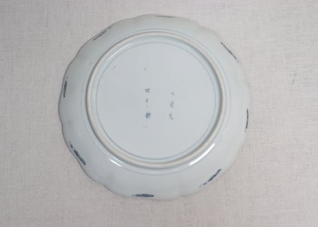 江戸後期色絵山水図7寸皿③裏柄有り