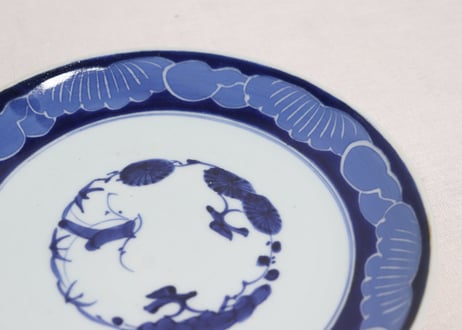 江戸幕末染付瓢箪図7寸皿