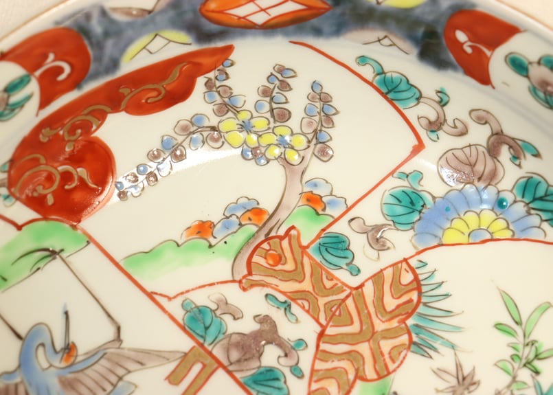 明治前期色絵松竹梅に鶴図7寸鉢 | 吉祥寺PukuPuku