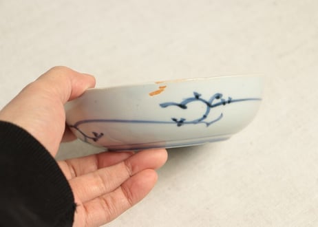江戸後期染付竹図なます皿少甘手