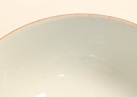 明治前期九谷焼色絵高砂図飯茶碗②蓋ノミホツ,高台ホツ