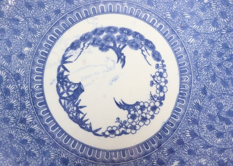 明治後期～大正銅判唐草図９寸皿