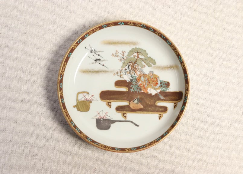 明治前期九谷焼色絵高砂図通り物小皿 | 吉祥寺PukuPuku