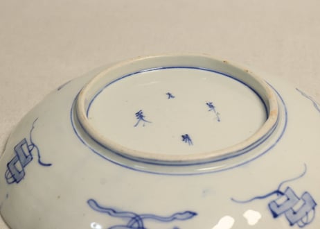明治前期色絵鹿に紅葉図通り物7寸皿②ノミホツ