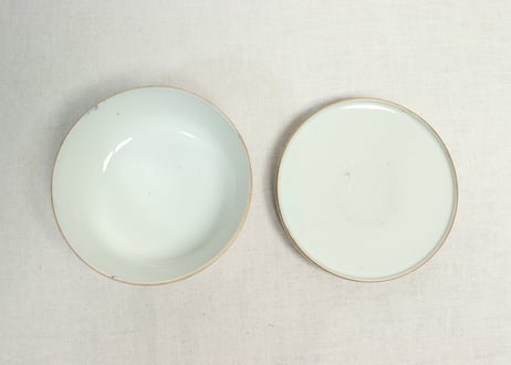 明治前期色絵市松に松竹梅図蒸茶碗①