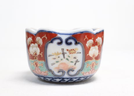 明治前期色絵松竹と菊図角向付