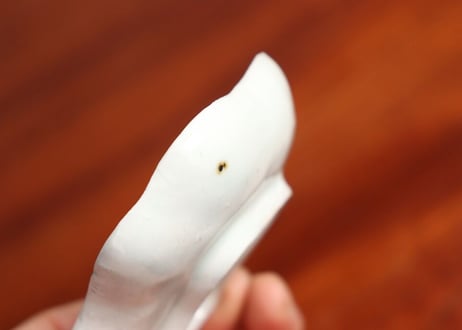 江戸中期紙刷古印判小紋図糸巻き型小皿③ ノミホツ