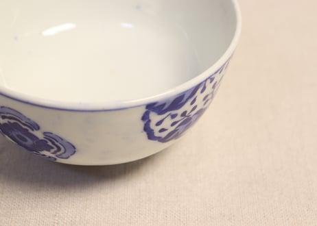 明治前期紙刷桐と鳳凰図蒸茶碗