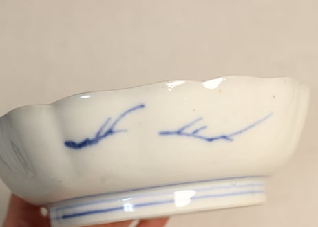 明治前期色絵四方に花図なます皿