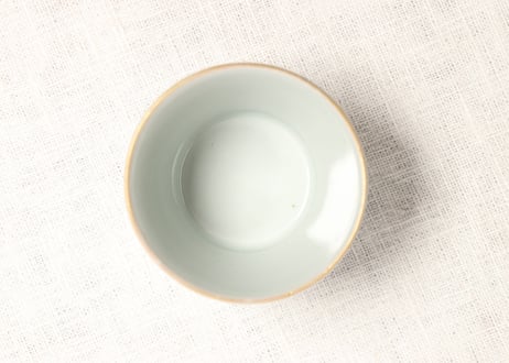 江戸後期色絵山水図通り物小猪口 高台ホツ