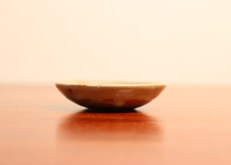 江戸幕末灰釉豆皿　5客組　窯傷込