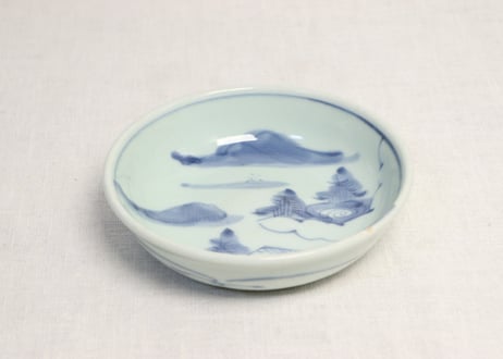 江戸後期染付山水図なます皿