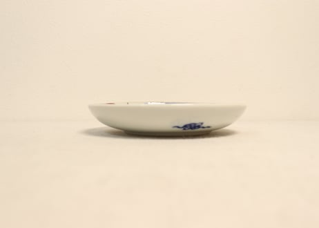明治後期～大正銅判色絵龍と梅図5寸皿
