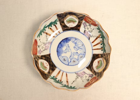 明治後期～大正色絵松竹梅図大なます皿①