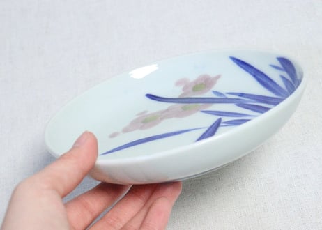 明治後期～大正染付水仙図5寸皿