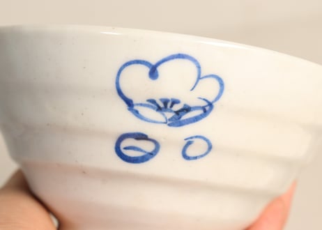 大正～昭和戦前染付梅図蓋なし茶碗