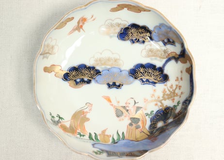 明治前期色絵高砂図通り物なます皿