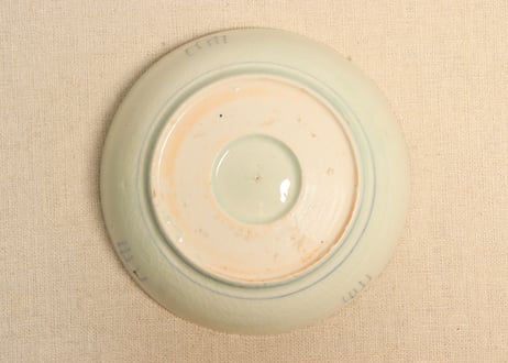 江戸幕末染付菊花図なます皿②甘手,窯傷