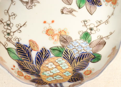 明治前期色絵紫陽花図なます皿