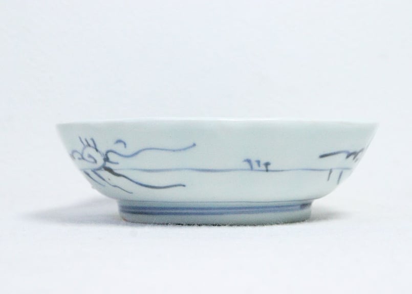 江戸幕末染付春蘭図なます皿 | 吉祥寺PukuPuku