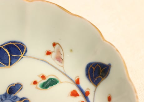 江戸後期色絵秋海棠図なます皿①